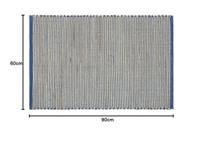 The Home Talk Natural Handcrafted Jute Rug Traditional Carpet For Living Room Navy Blue