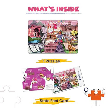 The Puzzl Co - Gujarat Jigsaw Puzzle for Kids to Learn Gujrat’s Culture Monuments & Food