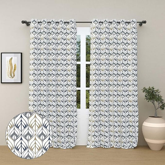 Haus & kinder Cotton Curtains Set of 2 for Bedroom Window Door Curtains (5ft x 7ft) | Colour Aurora
