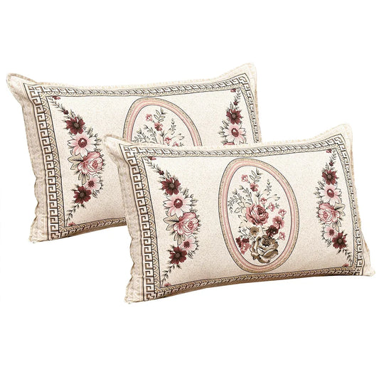 Kuber Industries Double Bedsheet with 2 Pillow Covers 160 TC Premium Cotton Pink