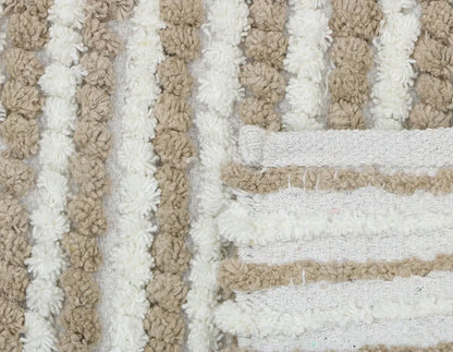 The Home Talk Luxury Chenille Round Bathmats Non-Slip Anti-Skid Colour Beige