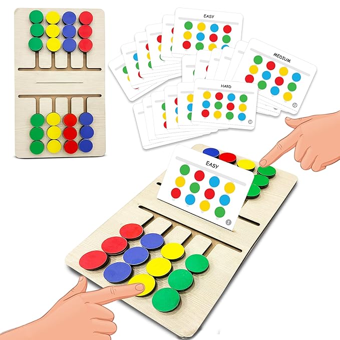 Wembley Montessori Slide Puzzle for Kids 4–8 Years Wooden Color & Pattern Matching