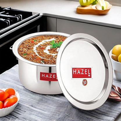 Hazel Alfa Stainless Steel Tope Patila with Lid Premium Heavy Gauge Flat Bottom Boiling Vessels