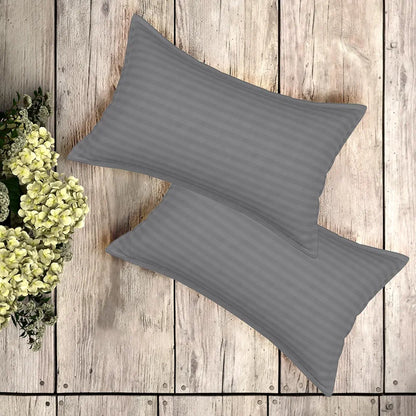 Kuber Industries Double Bedsheet with 2 Pillow Covers 144 TC Glace Cotton Bedsheet Gray