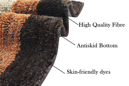 Luxe Home Bath Mat Super Soft Anti Skid Slip Water Soak Washable Oyster Door Mats Colour Teracotta (Pack of 2)