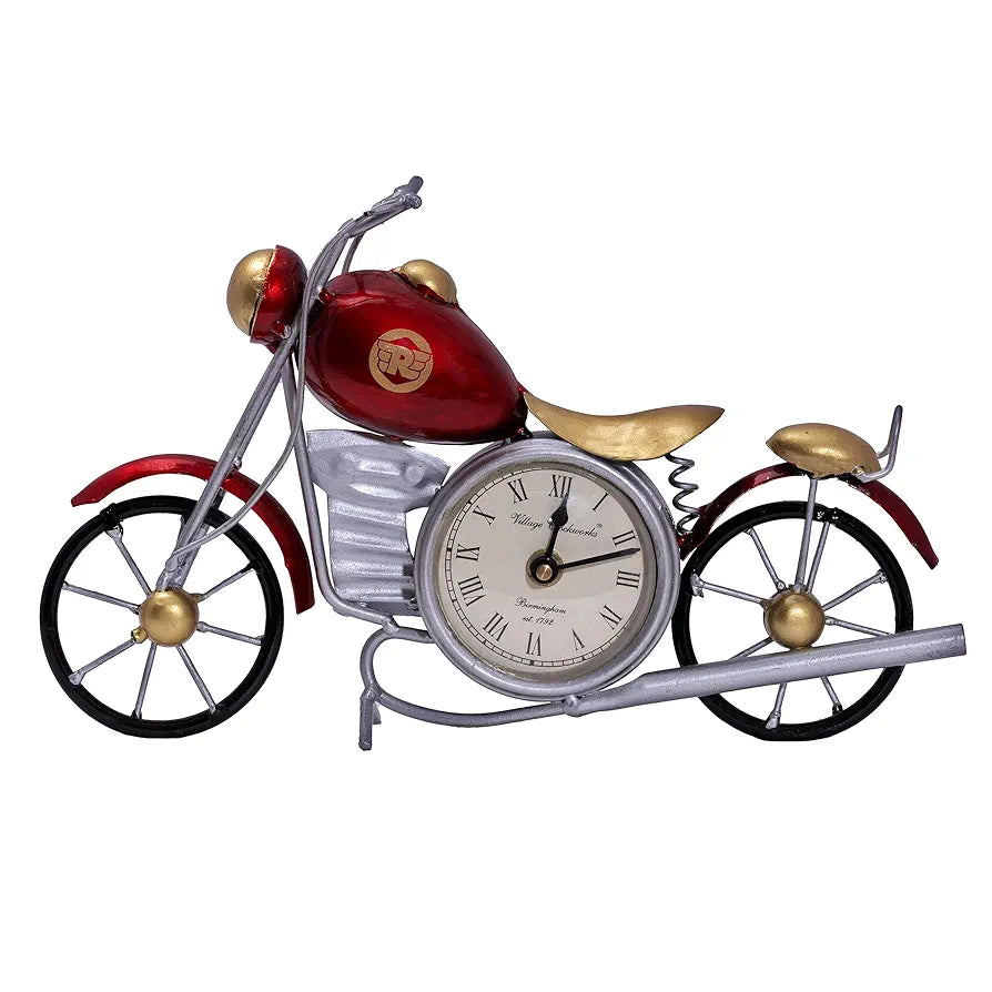 Kraftskala Vintage Royal Bullet Motor Bike with Antique Clock