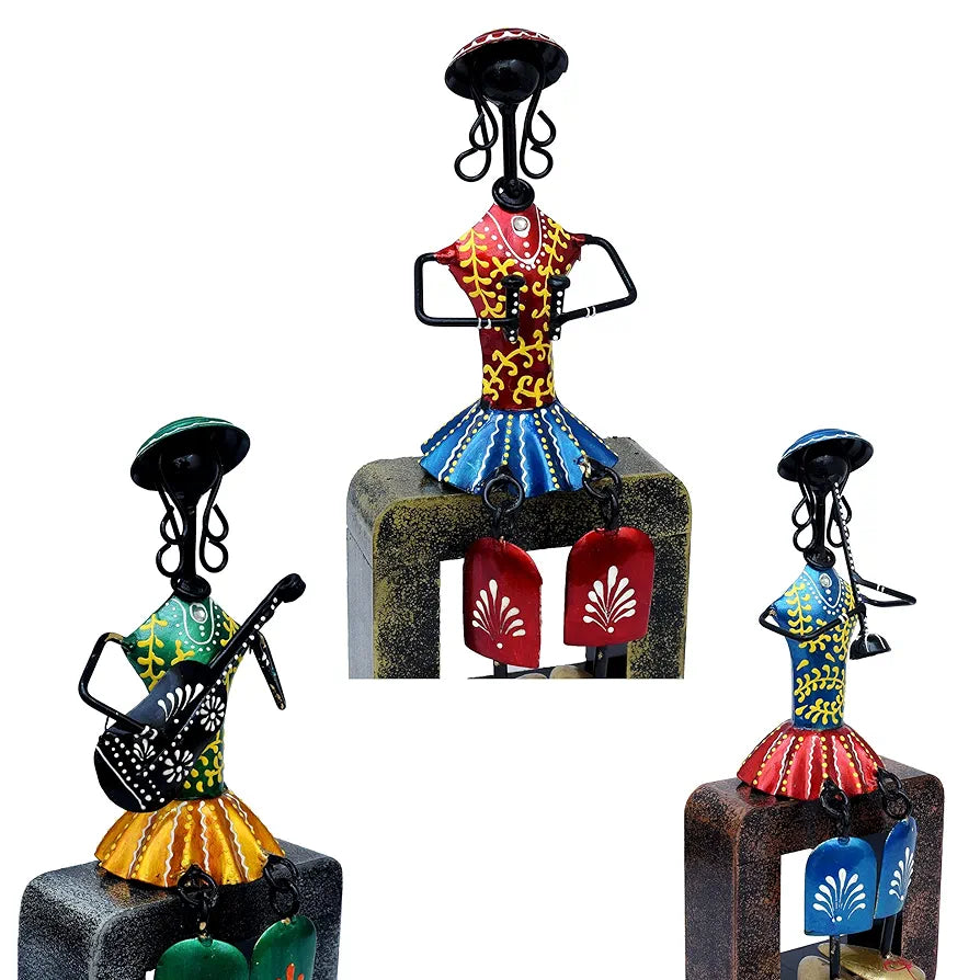 Kraftskala Musician Dolls Wall Hanging Metal Showpieces Handmade Iron