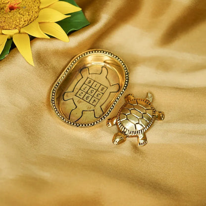 Ekhasa Pure Brass Tortoise Vastu with Brass Plate EKIDBR-01TOP2-GL