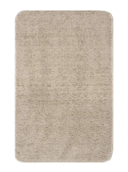 Saral Home Neo Shaggy Yarn Anti-Skid Bath Mats Colour Beige