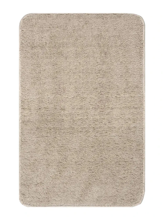 Saral Home Neo Shaggy Yarn Anti-Skid Bath Mats Colour Beige