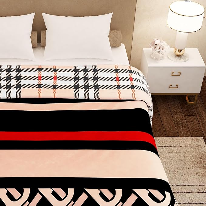 Story@Home Comforter Double Bed Blanket Double Size Blanket Beige & Black Colour