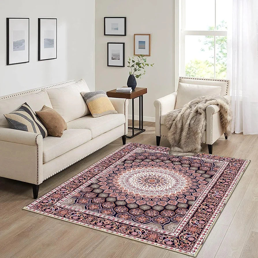 ishro home Feet 3D Jet Multi Printed Carpet Rug Runne Colour Geometrical Retro 3 x 5 Feet