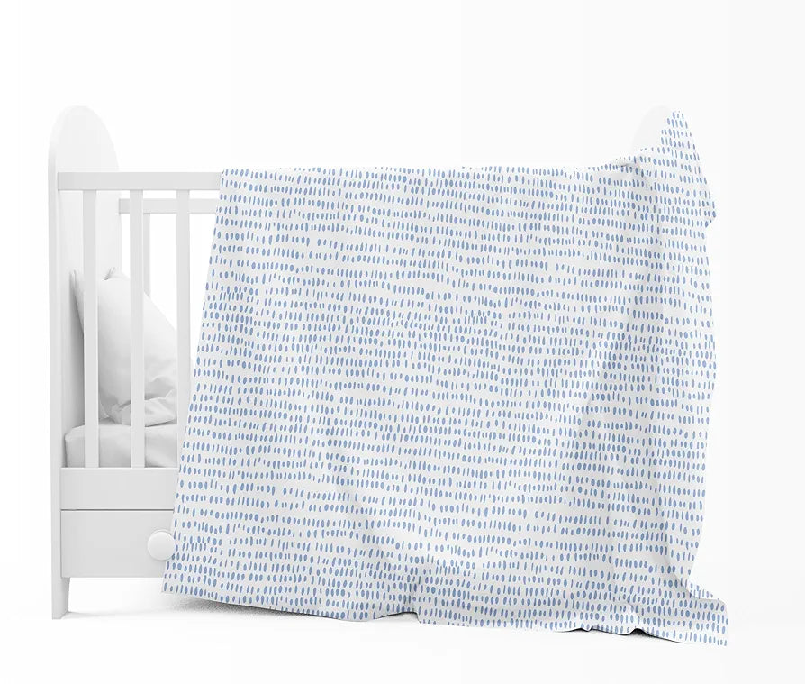 Divine Casa 120 GSM Microfiber Single Kids Dohar Soft & Lightweight Throw Blanket Rain Dash Pattern Colour Rainy Blue