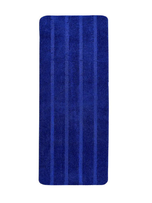 Saral Home Easy Living Home Striped Soft Microfiber Durable & Washable Multipurpose Bedside Runner Colour Blue