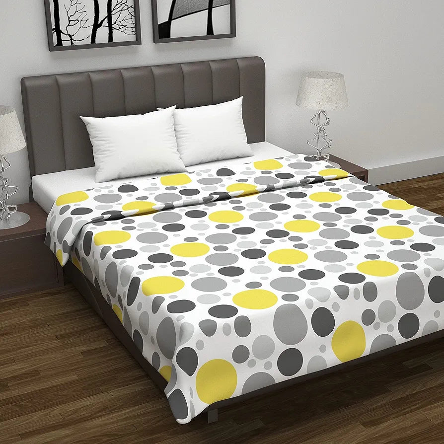 Divine Casa Cotton Breathable Calming Patch Dohar Double Bed 120 GSM Soft Cosy AC Blanket Colour Quarry TC - 120