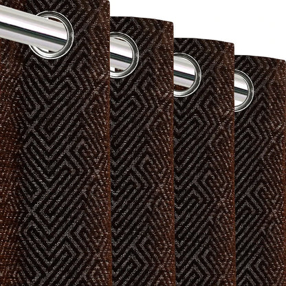 Saral Home Pacman Chenille Blackout Long Door Curtains 2pc Colour Brown