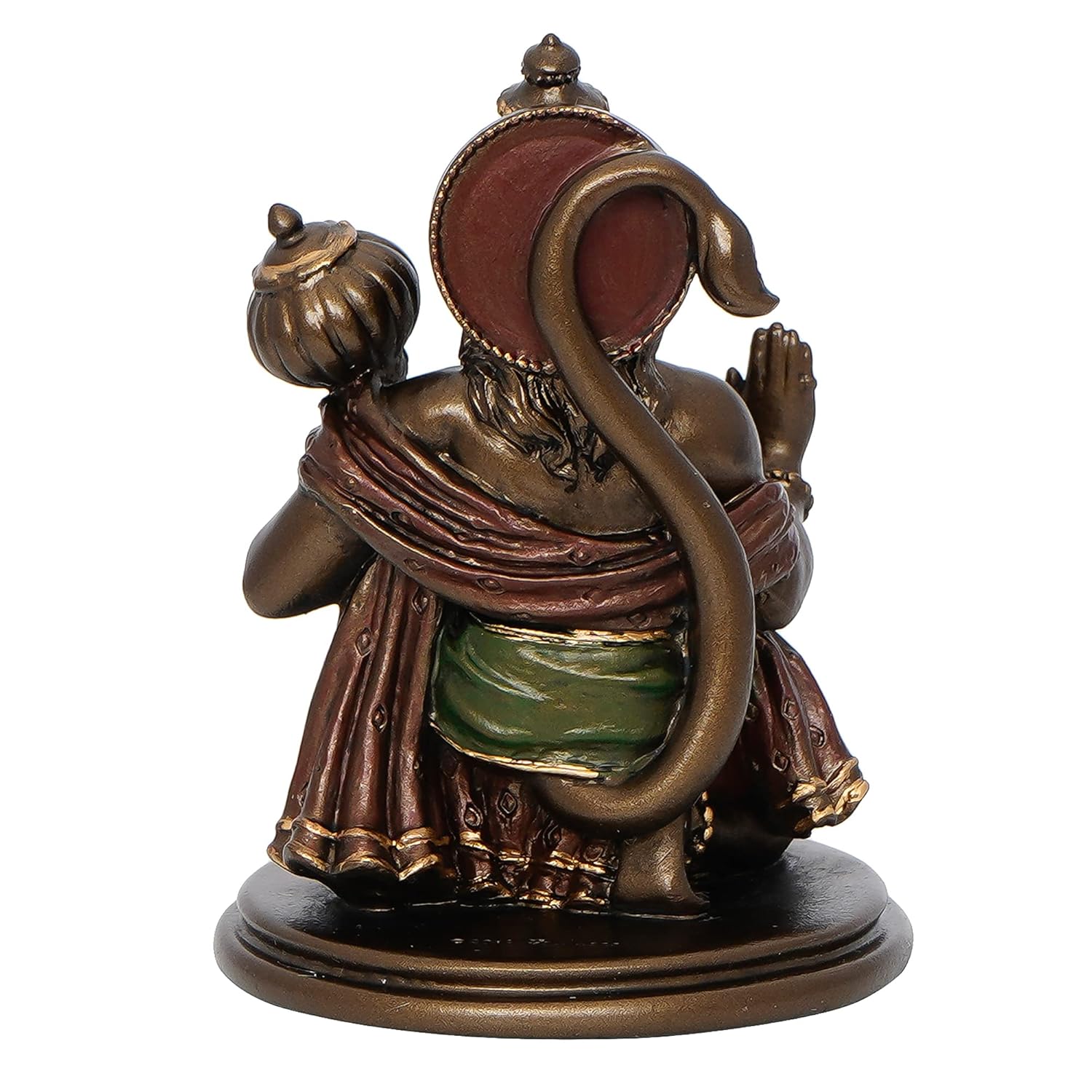 Ecraftindia Brown and Copper Resin Blessing Lord Hanuman Idol With Mace | Auspicious Religious God Idol