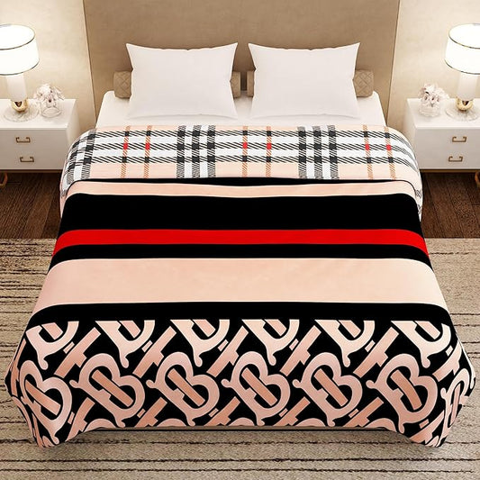 Story@Home Comforter Double Bed Blanket Double Size Blanket Beige & Black Colour