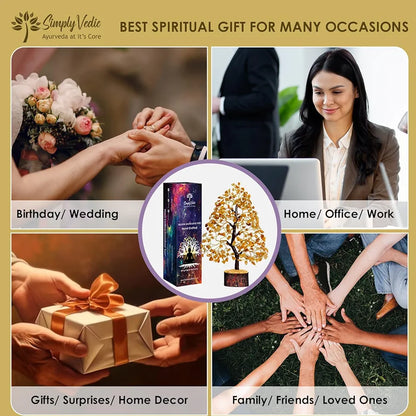 Simply Vedic Chakra Yellow Jade Crystal Tree