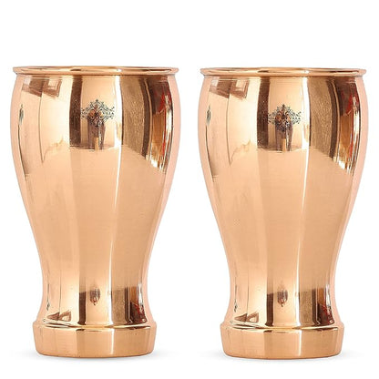 Indian Art Villa 5.5" X 3.0" Pure Copper Wine Glass Goblet Tumbler Cup | 490 ml