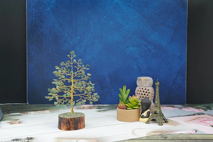 Crocon Green Aventurine Gemstone Money Tree Feng Shui Bonsai Golden Wire