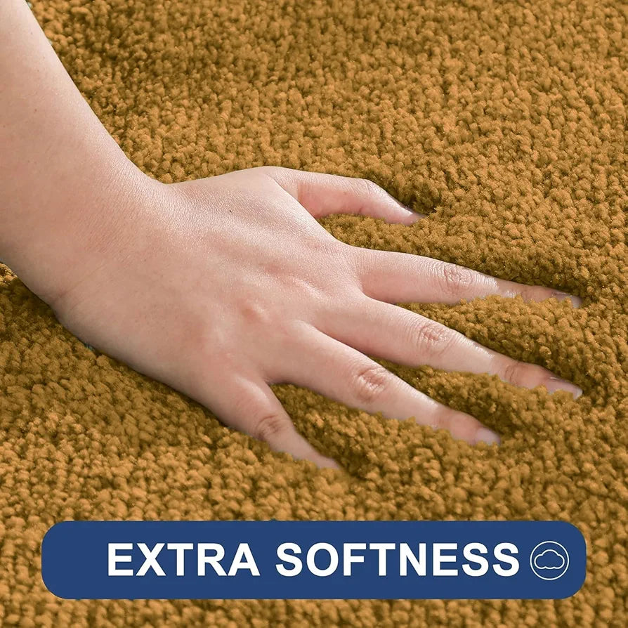 Luxe Home International Bathmat Super Soft Anti SkidWater Absorbent Floor Mats Colour Gold