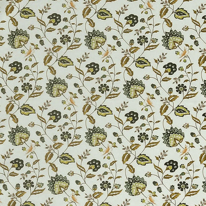 Cloth Fusion Blackout Printed Premium Door Curtains 7 Feet Long Set of 2 Green Flower