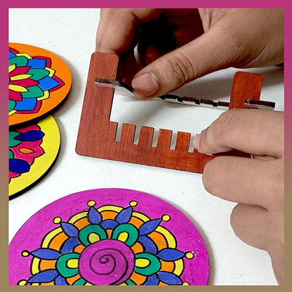 Solobolo Mandala Art Kit for Kids Adults | Indian Art Forms Kits, Art & Craft Kit for Kids Coloring & Painting Kit Using Water Brush