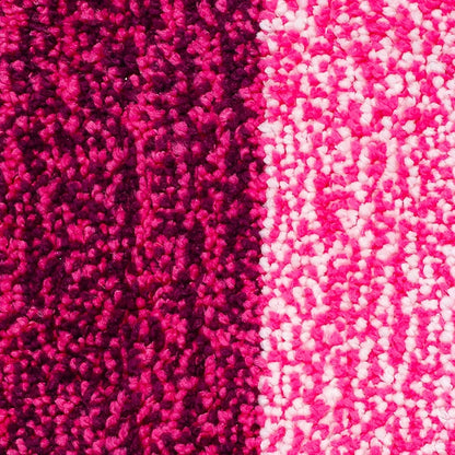 Saral Home Microfiber Striped Rectangle Shaped Anti-Skid Bath Mats Colour Pink (Pack of 2)
