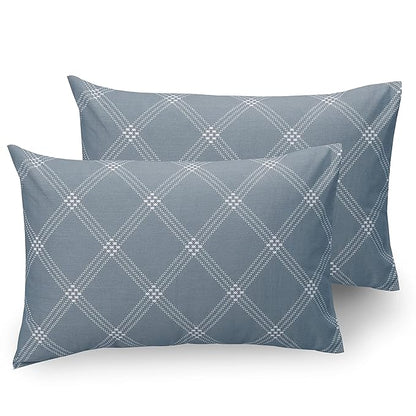 Huesland by Ahmedabad Cotton 186 TC Cotton Pillow Cover Set of 2 | Grey