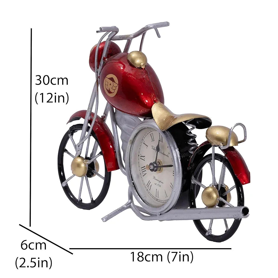 Kraftskala Vintage Royal Bullet Motor Bike with Antique Clock