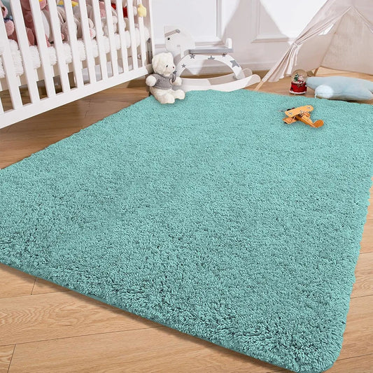 Luxe Home International Carpet Super Soft Anti Slip Vegas Rectangular Rugs 3X5 Feet Colour Aqua
