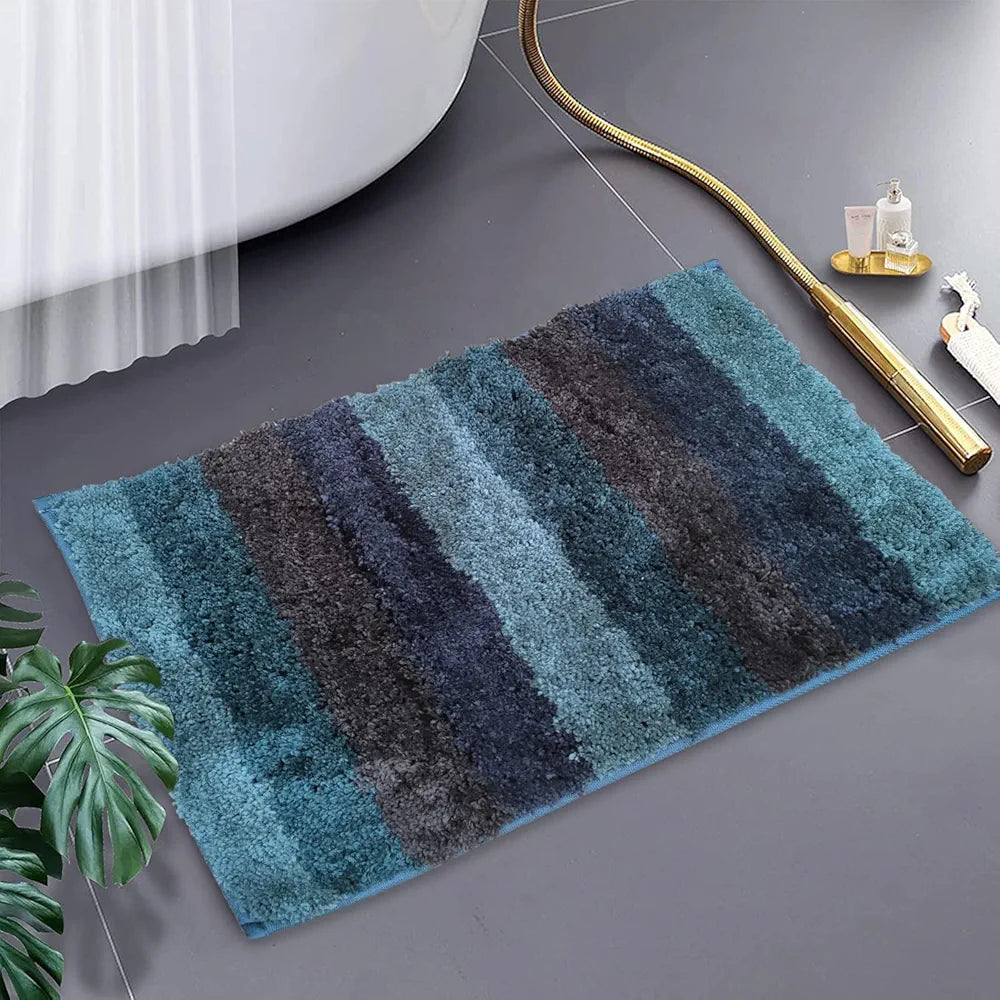 Luxe Home Bath Mat Super Soft Microfiber Non Slip Jericho Bathroom mats 40x60 cm Colour Burnt Green