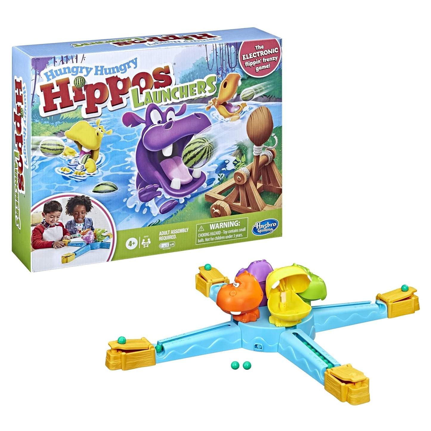 Hasbro Gaming Hungry Hungry Hippos Launchers Game for Kids Ages 4 and Up
