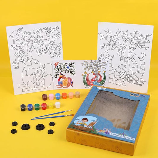 Hobby India Diy Gond Art | Canvas Kit for Adult & Artist