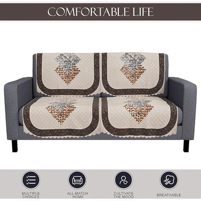 Kuber Industries Set of 6 Durable 2+1 Seater Sofa Covers Stone Ultra Sonic BMW Cream Brown