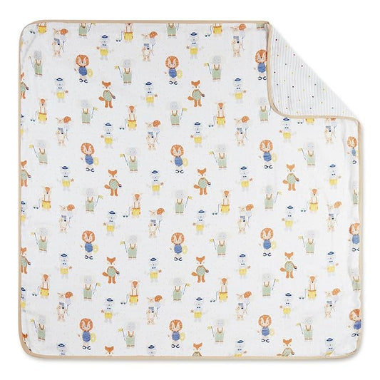 Haus & kinder Cotton Reversible Muslin Blanket For Newborn Baby Boy And Girl Colour Beige