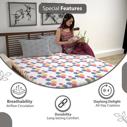 Divine Casa 144 TC Cotton Bedsheet for Double Bed with 2 Pillow Cover
