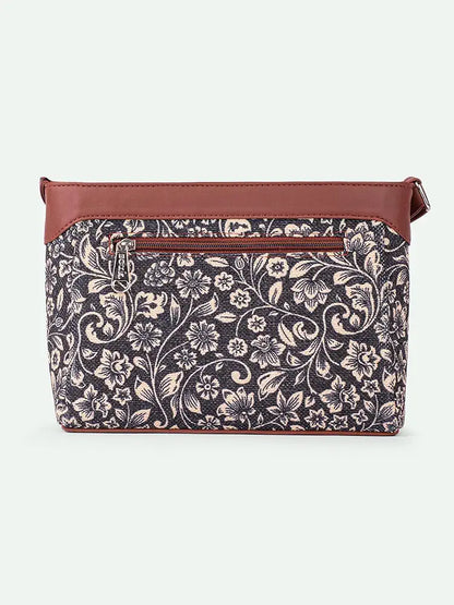 Zouk Harmony Sling Bag Crossbody Bags for Women Vegan Leather & Jute