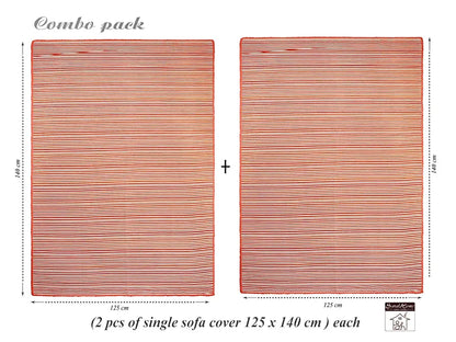 Saral Home Easy Living Polyester & Polyester Blend Striped Soft Decorative Viscose Chenille Throw Sofa Covers Red & Red