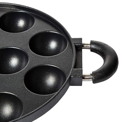 Pigeon By Stovekraft Wondercast Aluminium 11 Rounds Panniyarkal Pan (Black)