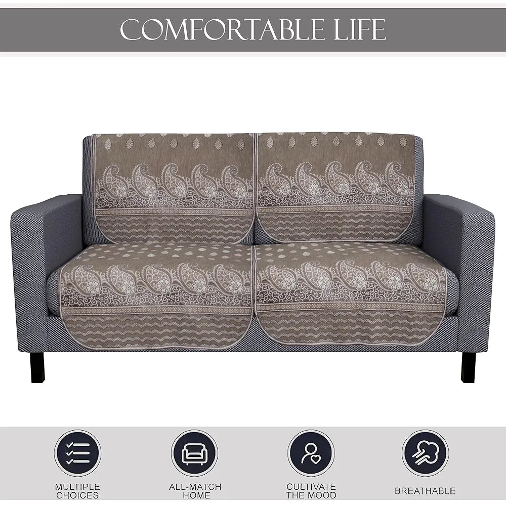 Kuber Industries Set of 6 Durable 2+1 Seater Sofa Covers Carry Vento Mousse