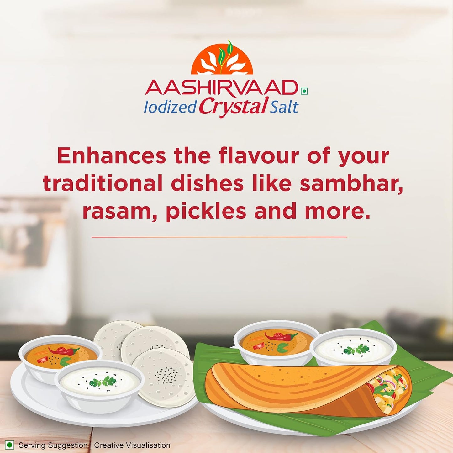 Aashirvaad Lodized Crystal Salt - 1 kg