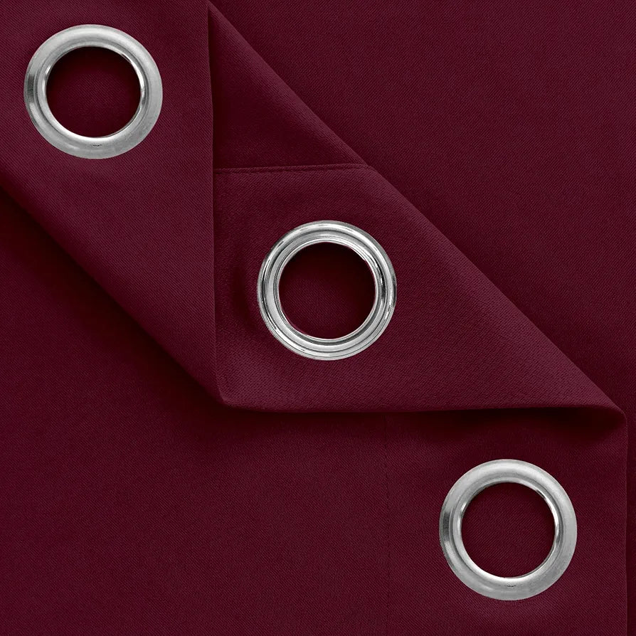 Divine Casa 7 Feet Velvet Blackout Door Curtain Premium Thermal Insulated Noise Reducing & Room Darkening Single Panel Colour Crimson (Pack of 1)