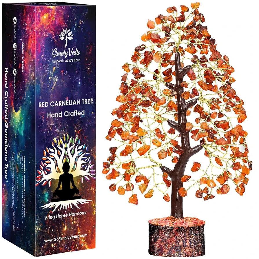 Simply Vedic Chakra Red Carnelian Crystal Tree