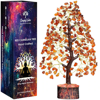 Simply Vedic Chakra Red Carnelian Crystal Tree