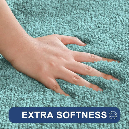 Luxe Home International Microfibre Luxe Home Bath Mat Anti Skid Slip Bathroom Floor Door Rectangular Mats 40x60 cm colour Aqua