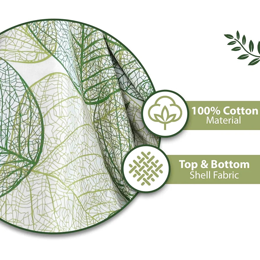 Divine Casa 120 GSM Glace Cotton Double Dohar Lightweight AC Blanket Colour Forest Green & Lime