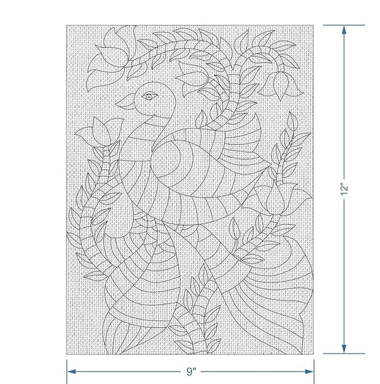 Hobby India Self Painting Beautiful Peacock Canvas | Pre-designed Canvas Board for Best Gift Adults & Artist