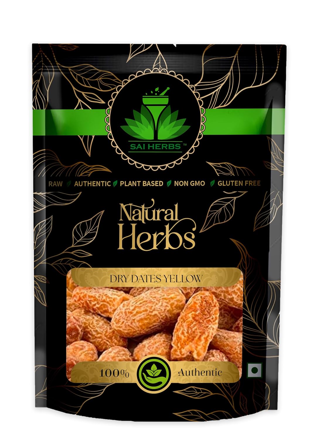 Sai Herbs Organic Yellow Dry Dates - 500 gms